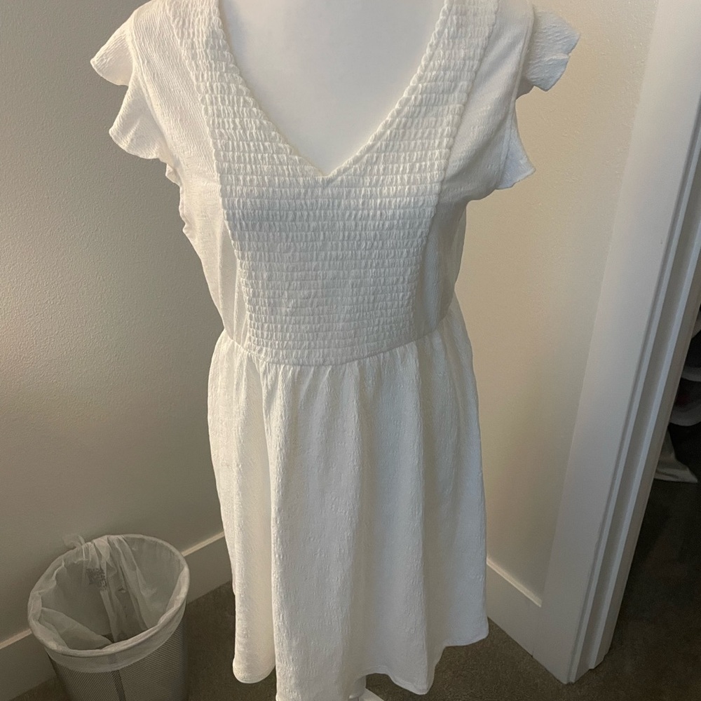 Roxy Cream Textured V-Neck Top